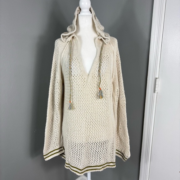 Free People Shadow Stripe Open Knit Hoodie Size S - Picture 2 of 7